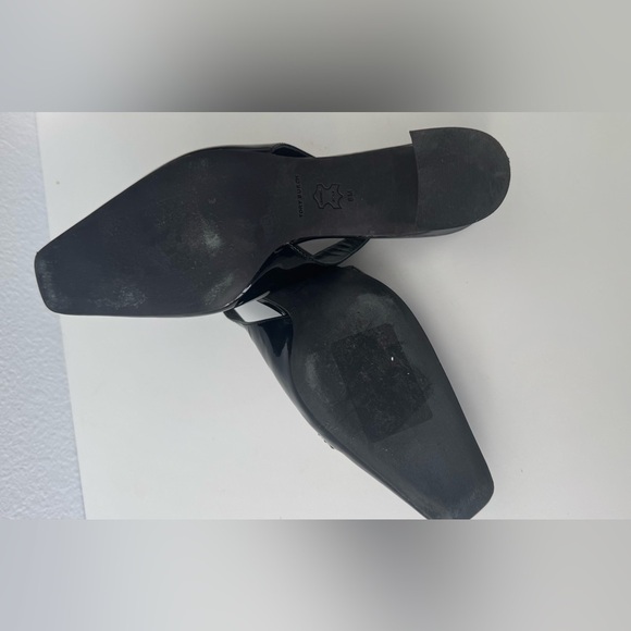 Tory Burch Black and Gold Patten Leather Flats with Chain Detail size 8 - Picture 9 of 9